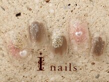 アイネイルズ 町田店(I nails)/塗りかけブラウンハート6480円