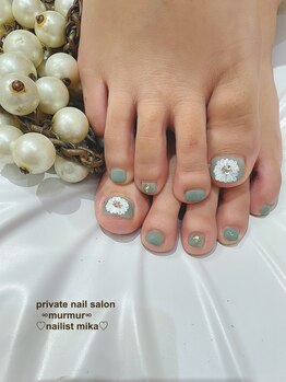 プライベート ネイルサロン マーマ(murmur)/手描きフラワーネイル