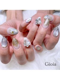 ホワイト　ブルー　キラキラ