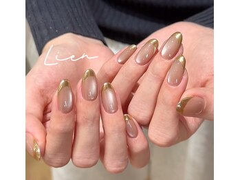 Lien nailsalon【長さだし専門店】パラジェル・フィルイン導入/マグネット+ミラーフレンチ