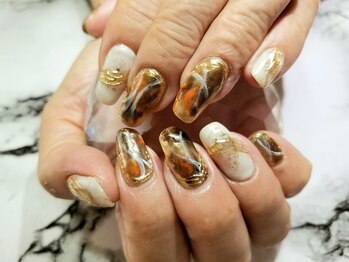 シュガーネイル(sugar nail)/べっこうアレンジネイル