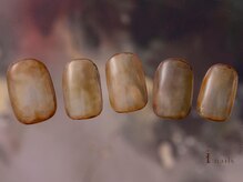 アイネイルズ 吉祥寺店(I nails)/奥行きクリア琥珀ネイル
