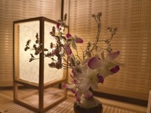 和の庭の雰囲気（毎週変わるお花も癒しに・・・）