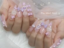 ピオミエルネイル 新宿(pio miel nail)/うる艶リボン姫ネイル
