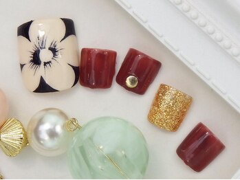 ネイルズガッシュ 大森駅前店(NAILs GUSH)/*モダンモノクロフラワー*