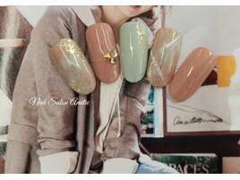 ニュアンスシェル大理石ネイル