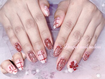 エンジェルネイルサロン(Angel nail salon)/フラッシュXチェックXリボン