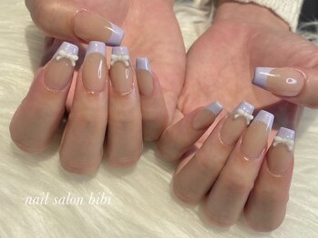 ネイルサロン ビビ(bibi)/パステルパープルのフレンチ♪