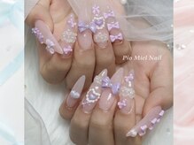 ピオミエルネイル 新宿(pio miel nail)/うる艶リボン姫ネイル