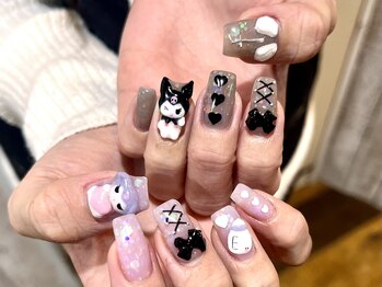 プロテア(protea)/マイメロ×クロミ風ネイル