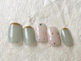 グリーン先端ライン押し花¥7700