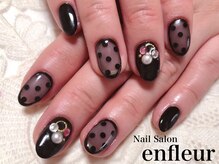 ネイルサロン アンフルール/シースルードット柄☆ネイル
