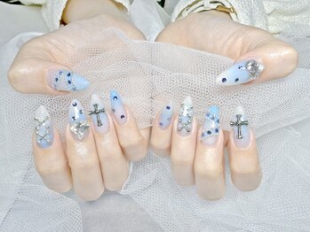 ゴージャス持込 リボンネイル