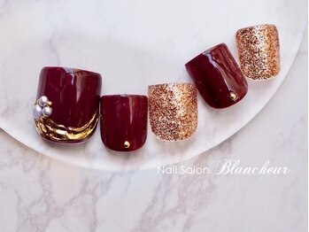 ゴールドラインボルドーフット Pg ネイルサロン ブランシュール Nail Salon Blancheur のフォトギャラリー ホットペッパービューティー