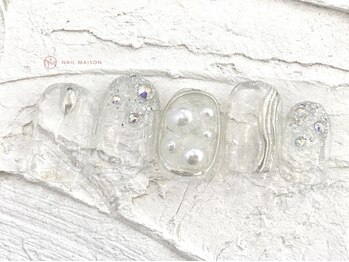 ネイルメゾン 池袋店(NAIL MAISON)/クリアシルバーパール¥4800