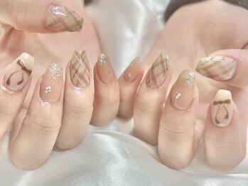ムーンネイル(moon nail)/チェックネイル