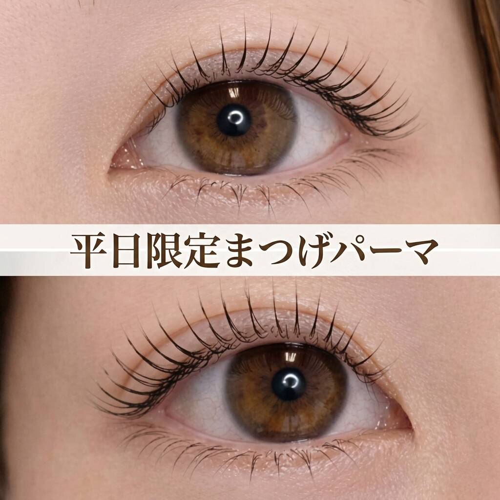 【平日限定/再来】まつげパーマ上/パリジェンヌ可(高濃度ケラチンTR付) \4500