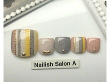 ネイリッシュサロン エー(Nailish Salon A)/ストライプフットネイル