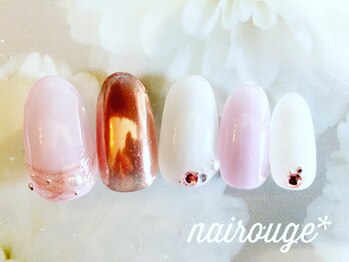 ネイル―ジュ 札幌大通店(nairouge*)/ニュアンスミラーネイル♪