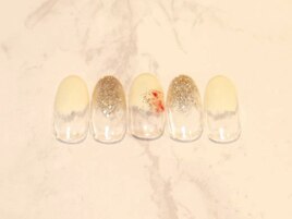 春の押し花ネイル