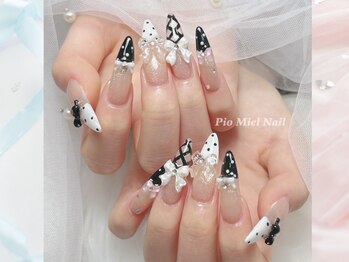 モノトーンリボンネイル