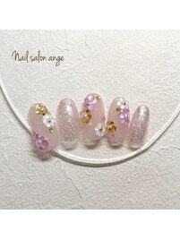 ぷっくりホロフラワーネイル