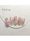 ぷっくりホロフラワーネイル