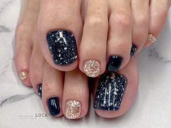 ネイルアトリエルカ(nail atelier LUCA)/M-184 大人上品ネイビーネイル