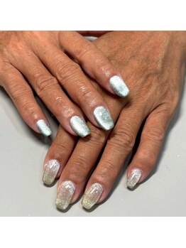 アシンメトリーネイル/秋ネイル