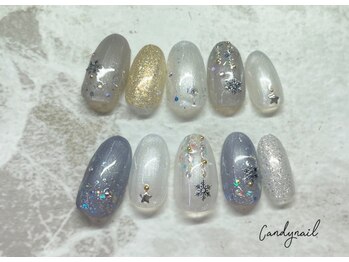 ネイルサロン キャンディネイル(Candy Nail)/雪の結晶ネイル