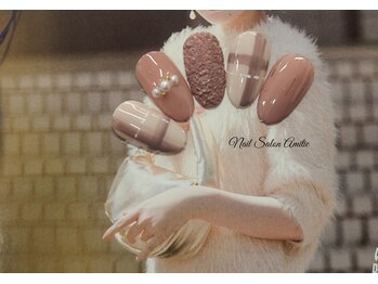 ネイルサロン アミティエ(Nail Salon Amitie)/チェック × モコモコ ネイル