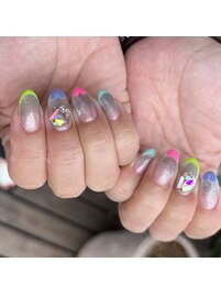 ポップ夏ネイル♪ネオンカラー♪