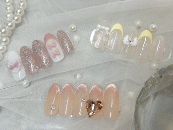 スティムネイル(Stimu nail)の写真/《東銀座駅徒歩2分》視線を集めるモテ可愛ネイルで周りと差をつけて♪お仕事帰りに◎持ち込みデザインOK！