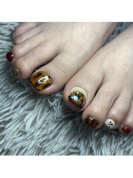 秋ネイルフット