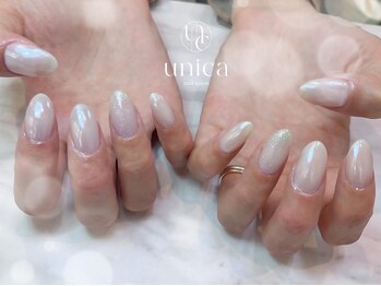 ユニカ(unica)/ホワイトミラーネイル