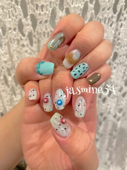 ジャスミン54(jasmine54)/チョコミントネイルアート♪