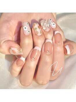 スタジオ結(STUDIO結)/フラワー×フレンチネイル