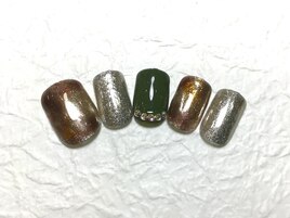 【フットネイル】ミラーネイル