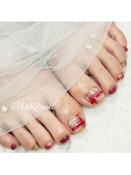 ツキネイル(TSUKI nail)/チェックフットネイル