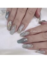 ラリュールネイル(L'Allure nail)/くすみグリーン大理石♪¥8200