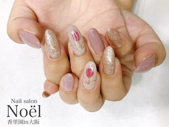 ノエル(Noel)/くすみピンク×ミラーフラワー