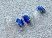 カトルナフ(quatre fois neuf)/冬カラーの塗りかけネイル