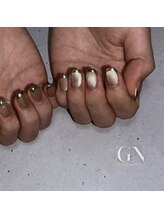 ジゼルネイル(Gisele Nail)/マグネット×ミラーフレンチ