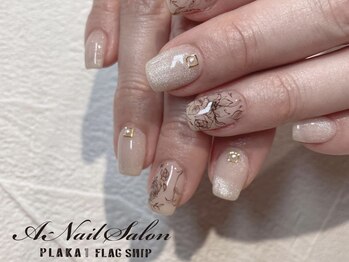 エーネイルサロン プラーカ本店(A-Nail Salon)/上品ラインネイル