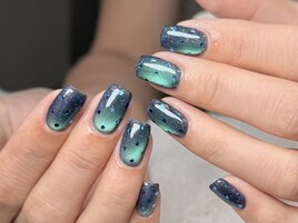 大人、マグネットドットネイル