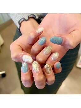 アンドルーチェ なんばパークス店(ANDRUCHE)/ニュアンスネイル×くすみカラー