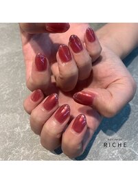 大人レッド×ミラーネイル