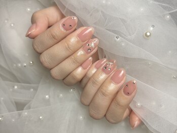 シンプル韓国ワンホン定額ネイル