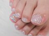 【Foot】丁寧ケア付き♪うる艶ワンカラーネイル ¥7500