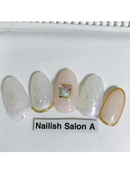 ネイリッシュサロン エー(Nailish Salon A)/2017/夏キラキラ天然石ネイル